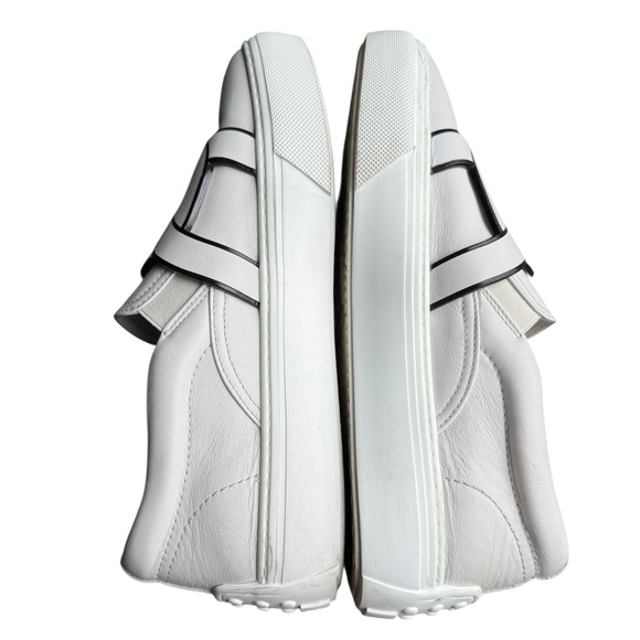 Tod’s women’s Kate light gray and black leather slip on shoes size 39  US 9 - Picture 4 of 10